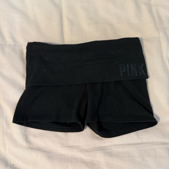 Y2K PINK Victoria Secret YOGA SHORTIE SHORTS - Picture 1 of 4